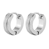 Titanium Steel Stainless Steel Doubleline Pressure Sand Flat Ear Buckle Round Geometric Earrings With Electroplating