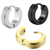 Titanium Steel Stainless Steel Doubleline Pressure Sand Flat Ear Buckle Round Geometric Earrings With Electroplating