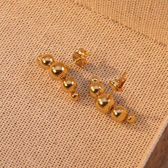 Titanium Steel Stainless Steel Geometric Round Ball Electroplated Earrings