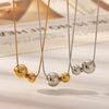 Titanium Steel Stainless Steel Geometric Round Bead Pendant Necklace For Women With Vacuum Plating