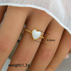 Titanium Steel Stainless Steel Geometric Round Ring With Black And White Enamel Real Gold Plating Retro Opening Nonfading Oil Dripping For Women