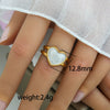 Titanium Steel Stainless Steel Geometric Round Ring With Black And White Enamel Real Gold Plating Retro Opening Nonfading Oil Dripping For Women