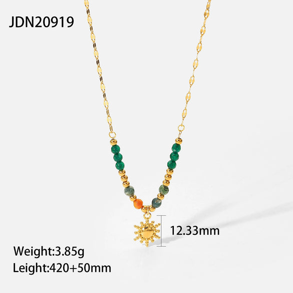 Titanium Steel Stainless Steel Geometric Style Women's Necklace With Electroplating Process