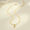 Titanium Steel Stainless Steel Geometric Zircon Pendant Necklace 18K Gold Plated Women's Fashion Minimalist Neck Accessory