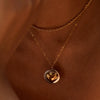 Titanium Steel Stainless Steel Heart Pendant Necklace With Geometric Pattern And Electroplating For Women Light Luxury Highend Style