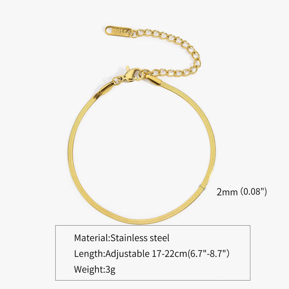 Titanium Steel Stainless Steel Plated 18K Gold Electroplated Women's Bracelet With Wave Geometric Snake Bone Design