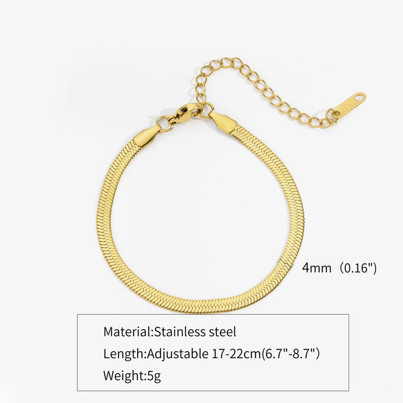 Titanium Steel Stainless Steel Plated 18K Gold Electroplated Women's Bracelet With Wave Geometric Snake Bone Design