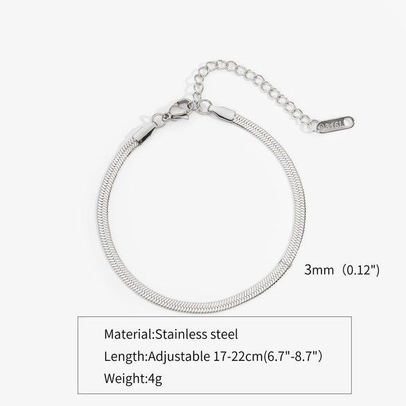 Titanium Steel Stainless Steel Plated 18K Gold Electroplated Women's Bracelet With Wave Geometric Snake Bone Design