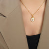316L Stainless Steel Star Inlaid Zircon Pendant Necklace And Earrings Jewelry Set For Women With Electroplating