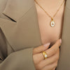 316L Stainless Steel Star Inlaid Zircon Pendant Necklace And Earrings Jewelry Set For Women With Electroplating