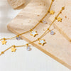 Titanium Steel Star Love Water Drops Bell Necklace Bracelet Earrings Jewelry Set