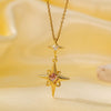 Titanium Steel Star Pendant Necklace Electroplated Personality Style