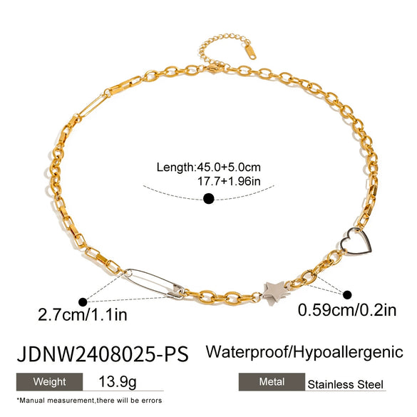 Titanium Steel Star Shape Electroplated Women's Necklace