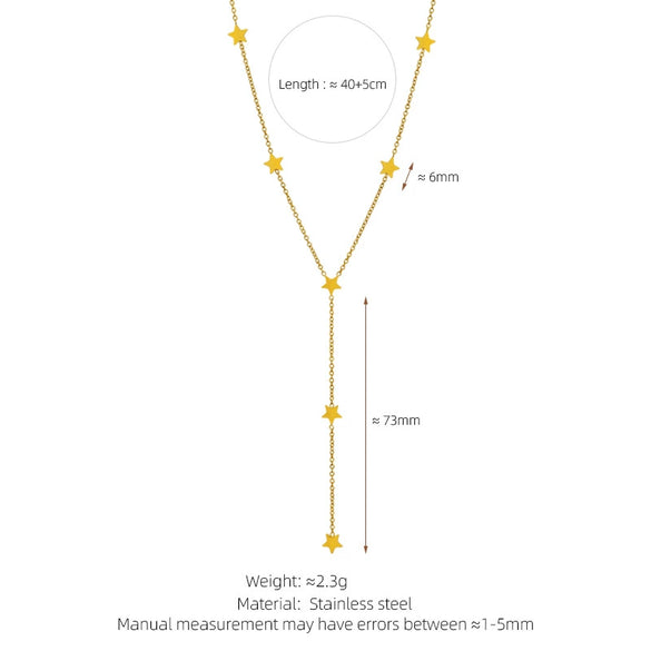 Titanium Steel Star Shaped Electroplated Fashion Minimalist Women's Clavicle Chain Jewelry
