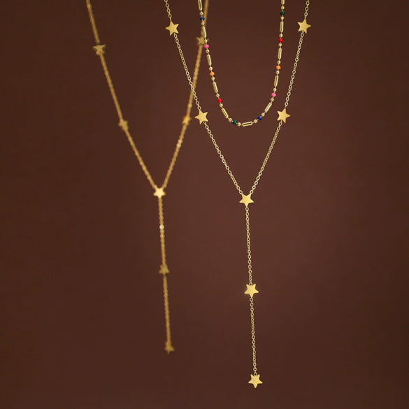 Titanium Steel Star Shaped Electroplated Fashion Minimalist Women's Clavicle Chain Jewelry