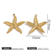 Titanium Steel Starfish Conch Pendant Necklace Accessories Electroplating