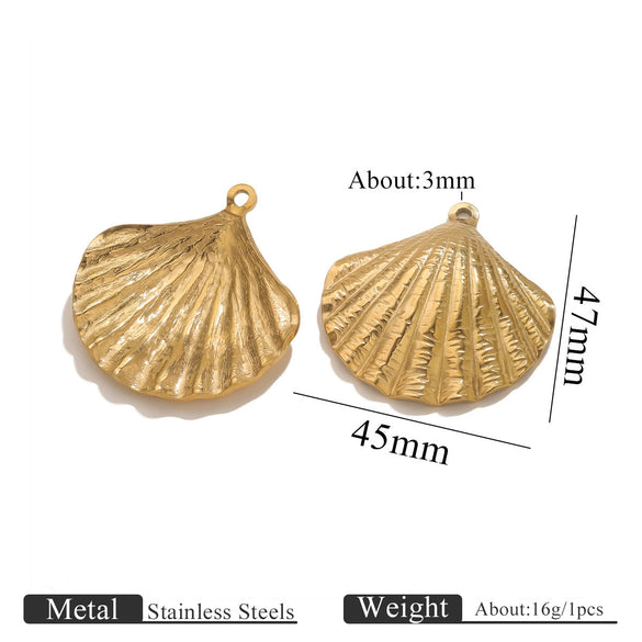 Titanium Steel Starfish Conch Pendant Necklace Accessories Electroplating