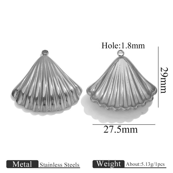 Titanium Steel Starfish Conch Pendant Necklace Accessories Electroplating