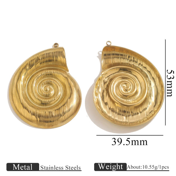 Titanium Steel Starfish Conch Pendant Necklace Accessories Electroplating