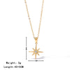 Titanium Steel Starshaped Pendant Necklace With Inlaid Zircon Electroplated Minimalist Geometric Style