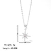 Titanium Steel Starshaped Pendant Necklace With Inlaid Zircon Electroplated Minimalist Geometric Style