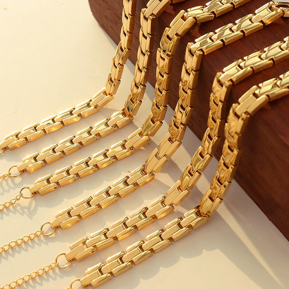 316L Stainless Steel Strap Bracelet Geometric Hip Hop Trendy Unisex Electroplated