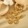 Titanium Steel Stud Earrings Geometric Style 18K Gold Twist Electroplated
