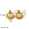 Titanium Steel Stud Earrings Geometric Style 18K Gold Twist Electroplated