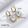 Titanium Steel Sugar Cube Zircon Geometric Style Earrings