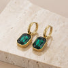 Titanium Steel Sugar Cube Zircon Geometric Style Earrings