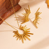 Titanium Steel Sunflower Love Drops Bell Pattern Necklace Earrings Set