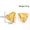 Titanium Steel Sweet Bow Heart Shape Light Luxury Earrings With Electroplating