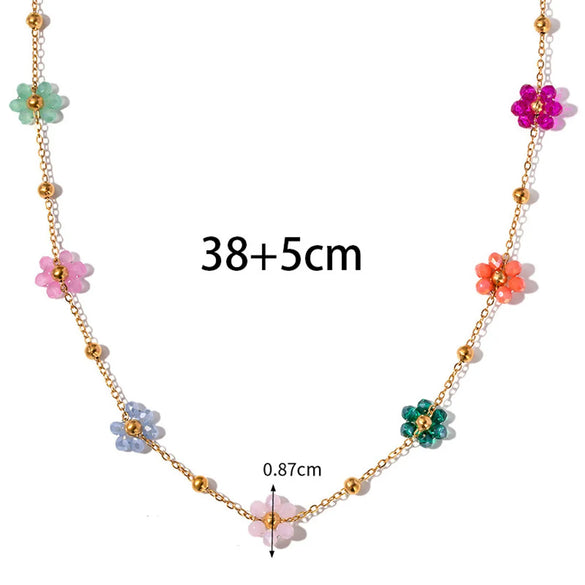 Titanium Steel Sweet Plating Printing Bracelets Necklace