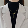 Titanium Steel Tassel Ball Flower Normcore Style Electroplated Geometric Necklace