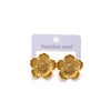 Titanium Steel Three Dimensional Flower Electroplated Diamond Women's Earrings