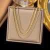 Titanium Steel Three Layer Round Snake Chain Rope Chain Clavicle Necklace For Women With Geometric Style