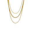 Titanium Steel Three Layer Round Snake Chain Rope Chain Clavicle Necklace For Women With Geometric Style