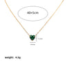 Titanium Steel Twelve Birthstone Love Pendant Necklace With Ochain Geometric Style Electroplating