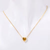 Titanium Steel Twelve Birthstone Love Pendant Necklace With Ochain Geometric Style Electroplating