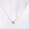 Titanium Steel Twelve Birthstone Love Pendant Necklace With Ochain Geometric Style Electroplating