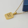 316L Stainless Steel Twelve Constellation Pendant Necklace For Women With Sand Glitter Powder And Vacuum Plating