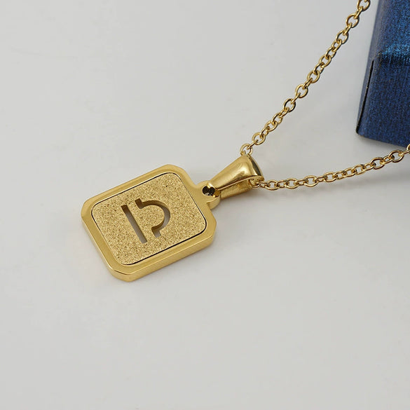 316L Stainless Steel Twelve Constellation Pendant Necklace For Women With Sand Glitter Powder And Vacuum Plating