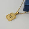 316L Stainless Steel Twelve Constellation Pendant Necklace For Women With Sand Glitter Powder And Vacuum Plating