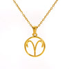 Titanium Steel Twelve Constellations Hollow Pendant Snake Bone Chain Necklace Electroplated 18K Gold Unisex