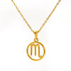 Titanium Steel Twelve Constellations Hollow Pendant Snake Bone Chain Necklace Electroplated 18K Gold Unisex