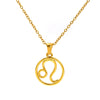 Titanium Steel Twelve Constellations Hollow Pendant Snake Bone Chain Necklace Electroplated 18K Gold Unisex