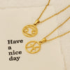 Titanium Steel Twelve Constellations Hollow Pendant Snake Bone Chain Necklace Electroplated 18K Gold Unisex