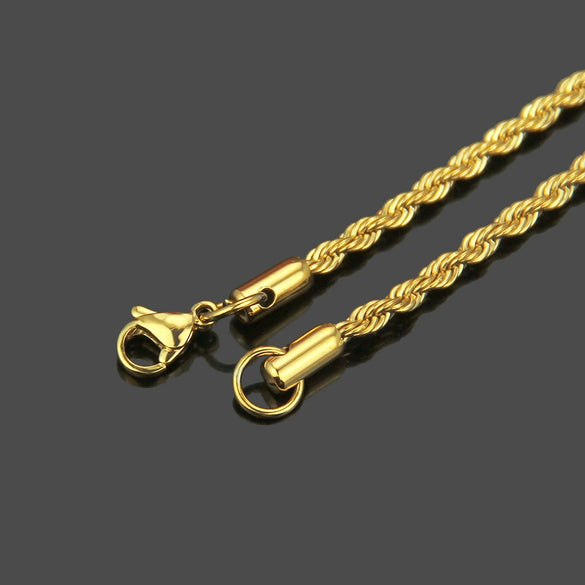 Titanium Steel Twist Chain Hip Hop Necklace For Men And Women