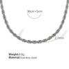 316L Stainless Steel Twist Chain Women's Retro Wave Ushape Geometric Electroplated Necklace