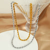 316L Stainless Steel Twist Chain Women's Retro Wave Ushape Geometric Electroplated Necklace